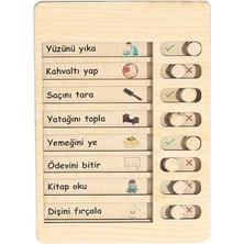 Larskas Busstier Ahşap Günlük Rutin ve Sorumluluk Panosu Çocuklar Için Eğitici Görev Takip Tablosu