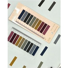 Larskas 10 Renkli Cetvelli Retro Renkler Şeffaf Pet Indeks Sticker/index/postit/kitap Ayracı/not Kağıdı