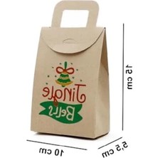 Larskas 10X15 cm Noel ve Yılbaşı Temalı Kraft Hediye Kutusu Seti - 4 Adet