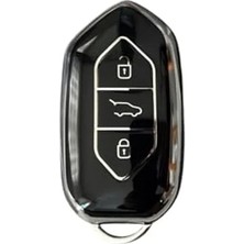 Larskas Autohan Keys Togg T10X T10F Akıllı Anahtar Kılıfı, 3 Tuşlu, Nano Koruma (Siyah-Gümüş)
