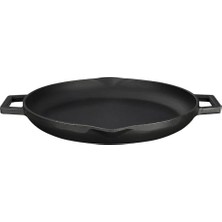 Larskas Lava Döküm Yuvarlak Kızartma Tavası, Metal Kulplu, 26 Cm, Siyah