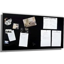 Larskas Dünya Magnet Magnet Panosu, Dekoratif Mıknatıslı Pano, Siyah, Metal Pano, 30X75 cm