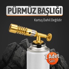 Badem10 MERT733 Sarı Renkli Metal Gaz Ayarlı Pürmüz Başlığı Kaliteli Erime Yapmayan Kamp Için Kartuş Başlığı