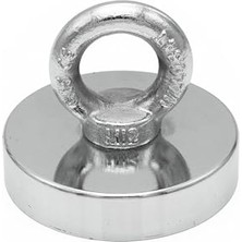 Larskas 90MM Dev Çok Güçlü Deniz Mıknatısı - Fishing Magnet - Neodyum Daimi Çelik Mıknatıs - Halkalı Pot Mıknatıs - Nikel Kaplı - Paslanmaz - Kararma Yapmaz - Tuzlu Suya Dayanıklı (Ø90 mm (140KG))
