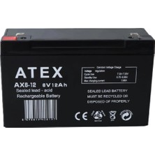 Atex Ax6-12 6V 12AH Bakımsız Kuru Akü