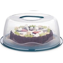 Larskas Geçmeli Kilitli, Kapaklı ve Kulplu Yaş Pasta, Kek Taşıyıcı, Mutfak Saklama Için Yuvarlak Fanus, Bpa Içermeyen Kek Fanusu, Börek, Çörek Saklama Kabı, Cupcake, Turta Taşıma Kutusu (1, Lacivert, 12×28)