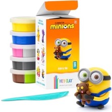 Larskas Hey Clay Çılgın Hırsız Minyonlar - Bob & Tim Set - Çocuklar Için Hava ile Kuruyan Renkli ve Şekil Alan 5 Kutulu Kil Seti - Şekillendirme Aletleri ile Eğlenceli ve Etkileşimli Talimatlar Uygulaması