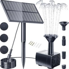Larskas Bahçe Havuzları ve Kuş Banyoları Için 1.5W Veya 2.5W Panelli Dış Mekan Güneş Çeşmesi Kiti Ayarlanabilir Püskürtme Yüksekliği (Pilsiz 2.5W)