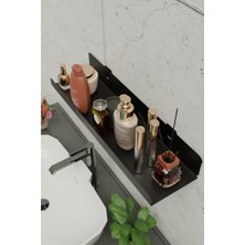 Larskas 3m Ultra Güçlü Yapışkanlı Siyah Çok Amaçlı Organizer Raf, Banyo Askısı ve Banyo Rafı MT95SD