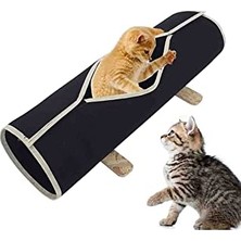 Larskas Bundera Kedi Tüneli Siyah Evcil Hayvan Oyuncağı Ponpon Toplu Oyuncak Yavru Yetişkin Kedi Oyun Evi Tünel
