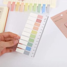 Larskas Sticky Notes Şeffaf Renkli Yapışkan Not Kağıtları Defter Yer Imleri Etiket Ayraç 10 Renk 200 Yaprak (Altın Çağ)