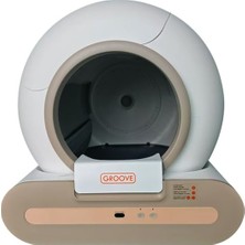 Larskas Groove Ti+ Wi-Fi Akıllı Kedi Tuvaleti, 65L Kapasite, 9l Çöp Torbası, 1-8 kg Kediler Için, Kahverengi