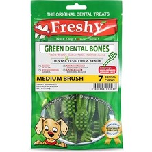 Larskas Green Dental Bones Medium Köpek Ödülü 140G – Ağız Kokusu Giderici, Diş Temizleyici, Plak & Tartar Önleyici, Doğal Klorofilli (7’li Paket)