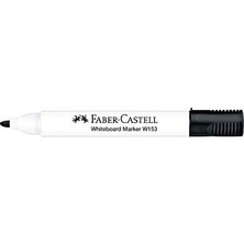 Larskas Faber-Castell Beyaz Tahta Kalemi W153 Siyah, Kokusuz Su Bazlı Mürekkep, Uzun Ömürlü, Şablon ve Cetvel Uyumu, Çocuklar Için Güvenli