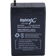 Lightex LT-418 4V 1.8AH Bakımsız Işıldak Aküsü