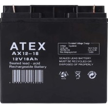 Atex AX12-18 12V 18AH Bakımsız Kuru Akü