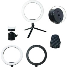 Sepet Dolusu® 8inç 20CM Youtube Instagram Tiktok Selfie  Stüdyo Video Fotoğraf Ring Light  Tripod LED Halk