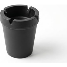 Larskas Plastik Küllük Siyah - Kokusuz ve Kapaklı Araç Içi Bardaklık Uyumlu Oto Küllüğü, Rüzgar Geçirmez Dış Mekan, Balkon ve Bahçe Izmaritliği, Isıya Dayanıklı, Yuvarlak Küllük