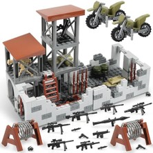 Larskas Askeri Tabanlı Sıkıştırma Blokları Seti, Ww2 Askeri Sahne, Mini Silahlar, Savaş Aksesuarı, Outpost Tower Mimari Modeli, Çocuklar ve Yetişkinler Için Yaratıcı Ordu Askeri Oyuncakları