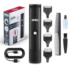 Larskas Sınbo SHC-4398 Saç Sakal Düzeltme Makinesi, USB Şarjlı Kablosuz Saç Kesme Makinesi, Çelik Bıçaklı, Saç Sakal ve Ense Için, 3-6-9-12 mm Taraklı