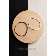Crystal Atelier Siyah Beyaz Taraftar Makrome Örgü Ikili Bileklik Kaydırmalı Kilit Ayarlanabilir Unisex