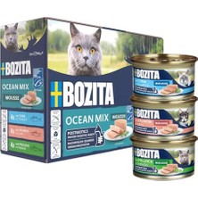 Larskas Ocean Mix Foam - Küçük Dozlarda Gurme Kedi Maması 12 x 85 G - Sağlıklı Bağırsak Florasını Desteklemek Için Postbiyotiklerle Ton Balığı, Somon ve Somon