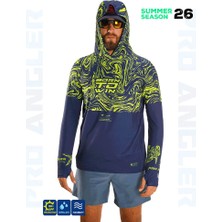 Fujin Hooded Izohips Blue Uv Korumalı Balıkçı Sweatshirt