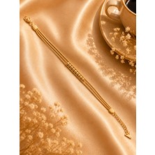 Jammy Jewerly Gold Top Detaylı Çoklu Zincir Çelik Bileklik
