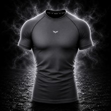 Noxra Compression Slim Fit Erkek Spor Tişört Fitness Antrenman Gym Koşu Performans Tişörtü Gri