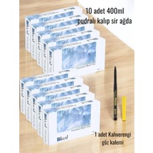 Kuaf Kalıp Sir Ağda Pudralı 400 ml 10 Adet + Elite Kahverengi Göz Kalemi Hediye