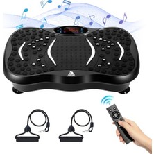 Larskas Titreşim Güç Plakaları, Bluetooth Hoparlörlü Titreşim Plakası Makinesi, 5 Gram Modu, 2 Direnç Bandı, Titreşim Fitness Eğitmeni, Kilo Kaybı ve Vücut Tonlaması Için 150  Maksimum Yük (B)