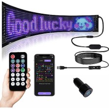 Larskas LED Işaretler, Açık Tabela, Programlanabilir Esnek Büyük Parlak LED Matrix Panel USB 5V Bluetooth Uygulama Kontrolü Dıy Kaydırma LED Işaret Araba, Mağaza, Bar, Parti, Iş Festivali Ev Dekoru Için 60 cm