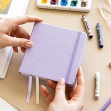 Larskas 12X12 cm Sert Kapak 80 Yaprak 140 Gr. Eskiz Defteri - Sketch Book - Lila