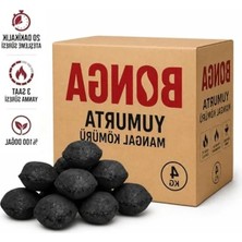 Larskas Doğal Barbekü Kömürü, 4 kg Sıkıştırılmış Yumurta Kömür, Uzun Süre Yanma Özelliği