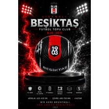 Avessa Lisanslı BJK-3011 Beşiktaş Futbol Topu Clup - Yüksek Kaliteli Pu Deri Yüzey - 4 Katmanlı Astar
