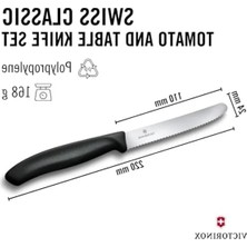 Larskas Victorinox 6.7833.6 Swissclassic Blisterli Siyah 6lı Domates Bıçağı