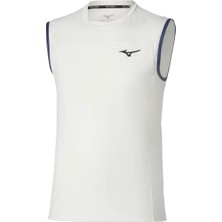 Mizuno Stargazer Shadow Erkek Kolsuz Tişört Beyaz / Kırmızı