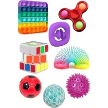 Larskas Stres Giderici Set - Popit, Işıklı Top ve Zeka Küpü ile Eğlenceli