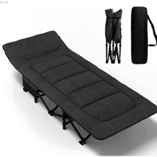 Larskas - Konfor Ultralight Kampet Portatif Kamp Yatağı Siyah - 190X68X35CM