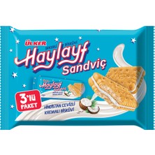 Ülker Haylayf Hindistan Cevizli Kremalı Bisküvi 3'lü Paket - 252 Gram - 12 Adet