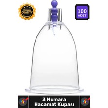 Wintoup #hacamat Profesyonel Hijyenik Pürüzsüz Kenar Vakumlu Steril Kalite 3 Numara Hacamat Kupası 100 Adet