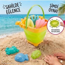Depomiks Avm Yengeç Temalı Katlanabilir Silikon Kum Kova Kürek Seti 3 Parça 2+ Yaş Eğlenceli Oyun