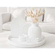 Modern Dekoratif Obje Seti - Beyaz 5li Set