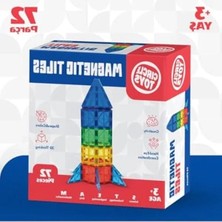 Larskas Magnetic Tiles Manyetik Yapı Blokları 72 Parça 3D Steam Eğitici Çocuk Oyuncağı ve Inşa Seti
