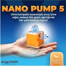 Larskas Nano Pump 5 Taşınabilir Ni Hava Pompası, 2400 Mah , Type-C Şarj, 3 Kademeli Aydınlatma, 6 Aparatlı