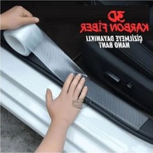 Larskas Yapışkanlı 3D Şeffaf Karbon Kapı Eşik Bandı, 5 Metre Uzunluk