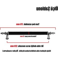 Larskas Mat Siyah Metal Çekmece Kolu, 128 Mm, 10 Adet
