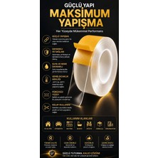 Plant Home Power Mix Güçlü Yapışkanlı Halı , Paspas ve Yolluk Sabitleme Bandı /iz Bırakmaz 5 Metre