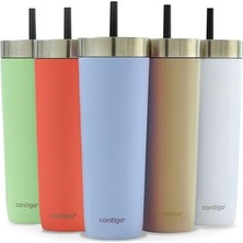 Larskas Contigo No-Spill Tumbler Yalıtımlı Su Şişesi, Pipetli, Mavi, 720 ml