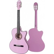 Larskas Sap Ayarlı Lila Renk Klasik Gitar Seti, 4/4 Boy Yetişkinler Için
